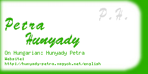petra hunyady business card